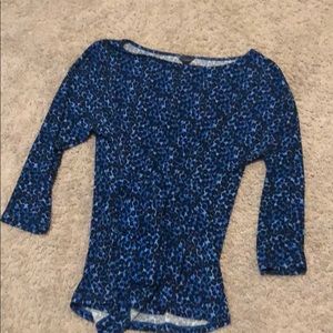 Ann Taylor blue leopard shirt